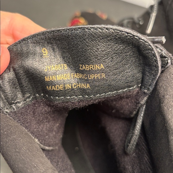 Cape Robbin Zabrina Black Rhinestone Flame Combat Boots Size 9 - Picture 7 of 8